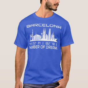 GPS coördinaten Stad Barcelona Skyline 2 T-shirt