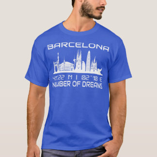 GPS coördinaten Stad Barcelona Skyline 2 T-shirt