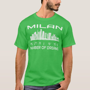 GPS coördinaten Stad Milaan Skyline Dream City 2 T-shirt