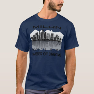 GPS coördinaten Stad Milaan Skyline Dream City 4 T-shirt