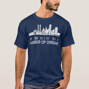 GPS-coördinaten Stad München Silhouet Droomstad T-shirt