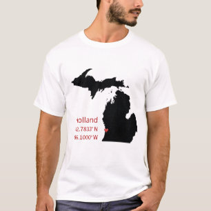 GPS-coördinaten van Holland Michigan T-shirt