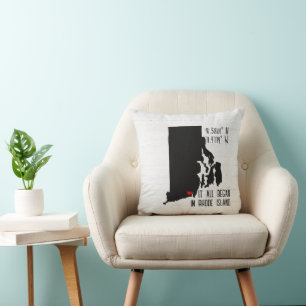 GPS-coördinaten van Rhode Island met hart Kussen