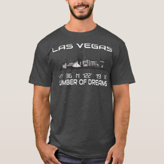 GPS coördineert stad Las Vegas Skyline Dream City T-shirt