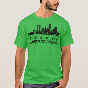 GPS coördineert stad München Skyline Dream City T-shirt