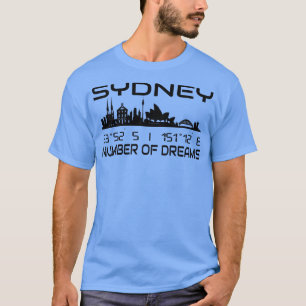 GPS coördineert stad van Sidney Skyline Australië T-shirt