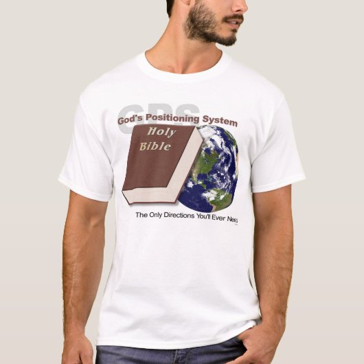 GPS - Gods positioneringssysteem T-shirt (Voorkant)