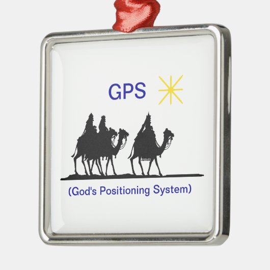 GPS-kerstversiering Metalen Ornament (Links)