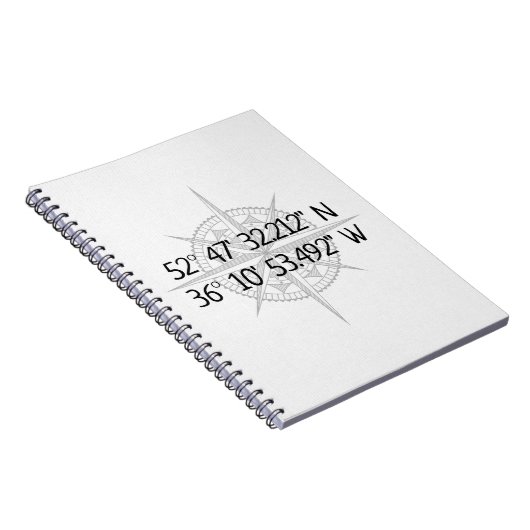 GPS-thuiscoördinaten compass Notitieboek (Rechterzijde)