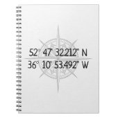 GPS-thuiscoördinaten compass Notitieboek (Voorkant)