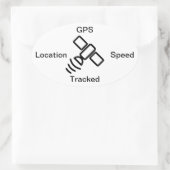 GPS-trackloksnelheid Ovale Sticker (Tas)
