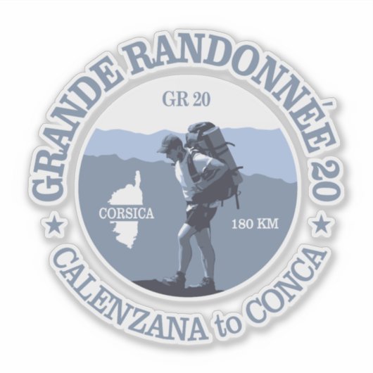 GR20 Corsica (BG) Sticker (Voorkant)