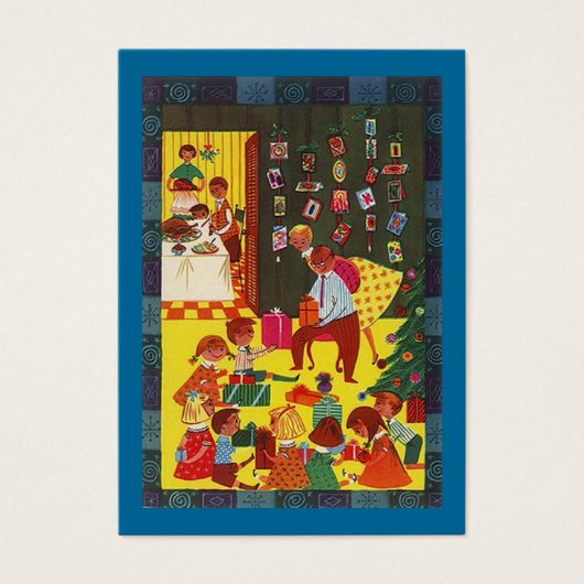 GR8 Retro Stijl Kerst Gift Exchange Label Kaart (Voorkant)