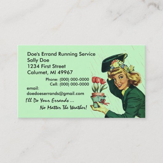 GR8 Retro Visitekaartje Errand Running Services (Voorkant)