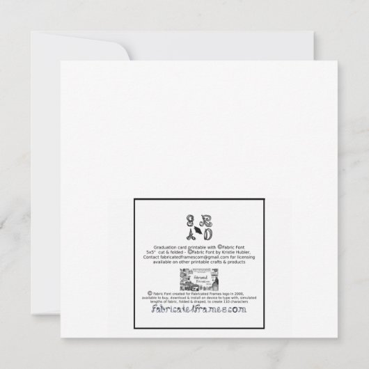 GR AD Fabric Font Grad Casquette Graduation Carte (Dos)