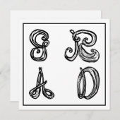 GR AD Fabric Font Lettres Graduation Carte Plat (Devant / Derrière)