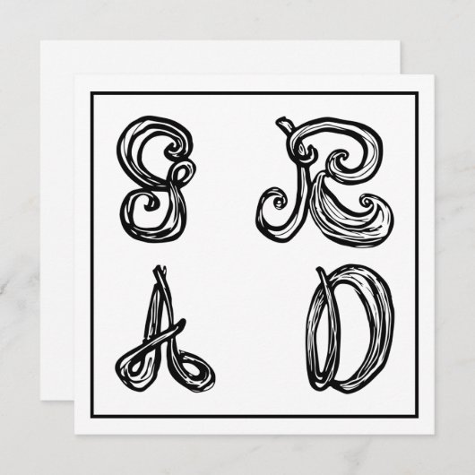 GR AD Fabric Font Lettres Graduation Carte Plat (Devant / Derrière)