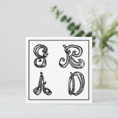 GR AD Fabric Font Lettres Graduation Carte Plat (Debout devant)