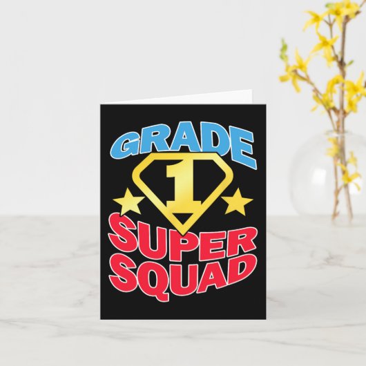 Graad 1 Superheld-lerarenteam Kaart (Gele Bloem)