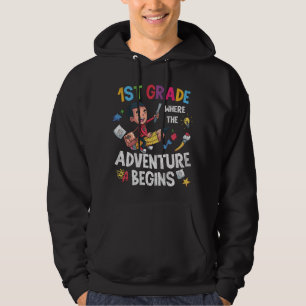 Graad 1 Waar Avontuur Begint Terug naar School Hoodie