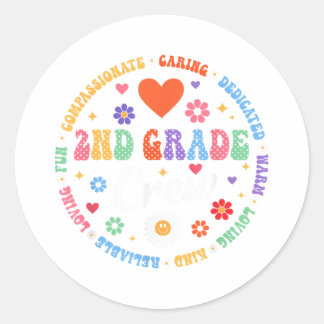 Graad 2 Bemanning Terug naar school Leraar Student Ronde Sticker