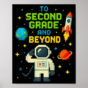 Graad 2 en verder astronaut ruimte jongens gamer F Poster