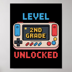 Graad 2 vrijgespeeld videospel Ck naar school T Poster