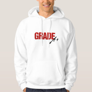 Graad A+ Hoodie (wit/rood)