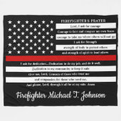 Graad van brandweerlieden gepersonaliseerd met dun fleece deken (Voorkant (Horizontaal))