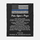 Graad van de Thin Blue Line Flag Police Officer Fleece Deken (Voorkant)