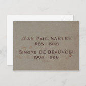 Graad van Simone de Beauvoir en Jean-Paul Sartre Briefkaart (Voorkant / Achterkant)