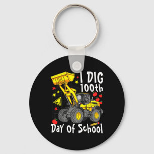 Graaf 100ste dag van de school Digger Excavator Sc Sleutelhanger