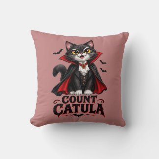 Graaf Catula Vampier Kat Halloween Spoken Gothic Kussen