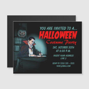 Graaf Dracula Halloween Party Magnetische Uitnodiging