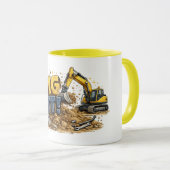 Graaf het! Graafmachine constructie mok met humor (Voorkant rechts)