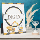 Graaf In Bouw Verjaardagsfeestje Tafelblad Teken Fotoplaat (Zijkant)