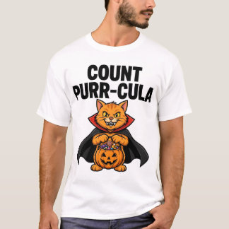 Graaf Purr-cula Grappige Vampier Kat T-shirt