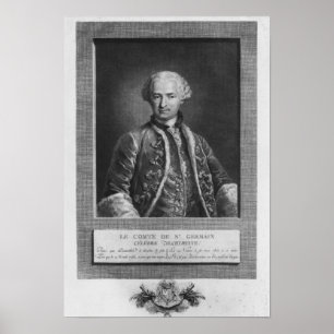 Graaf van St. Germain, beroemd alchemist, 1783 Poster