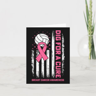 Graaf voor Cure Pink Ribbon Volleybal Borstkanker Kaart