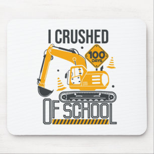 Graafmachine bouw 100ste dag van school jongen muismat