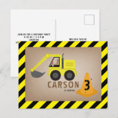 Graafmachine Bouw Thema Verjaardag Briefkaart (Voorkant / Achterkant)