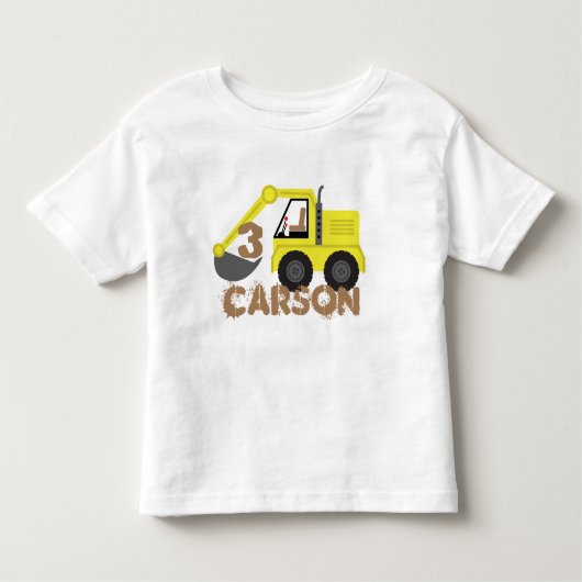 Graafmachine bouw vuil verjaardag kinder shirts (Voorkant)