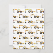 Graafmachine Bouwtruck Kinderen Notitiekaartje (Achterkant)