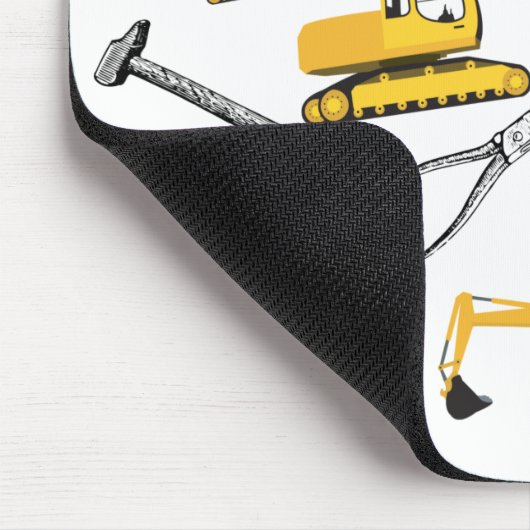 Graafmachine Bouwtrucks en Gereedschap Patroon Muismat (Hoek)