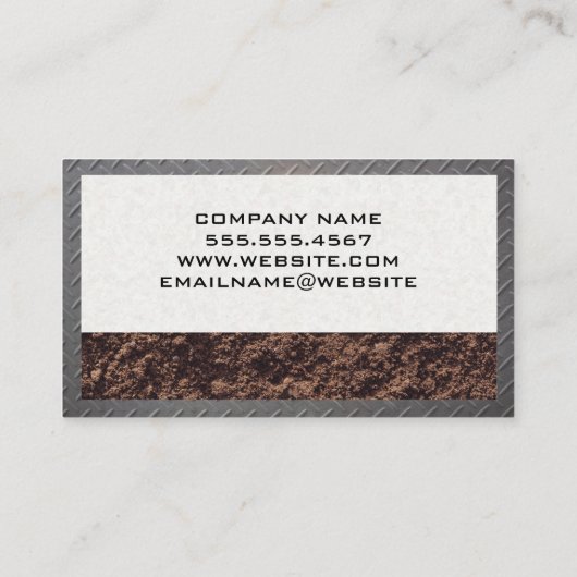 Graafmachine Bouwvoertuig | Bouwer Visitekaartje (Achterkant)