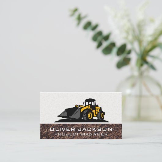 Graafmachine Bouwvoertuig | Machinerie Visitekaartje (Staand voorkant)