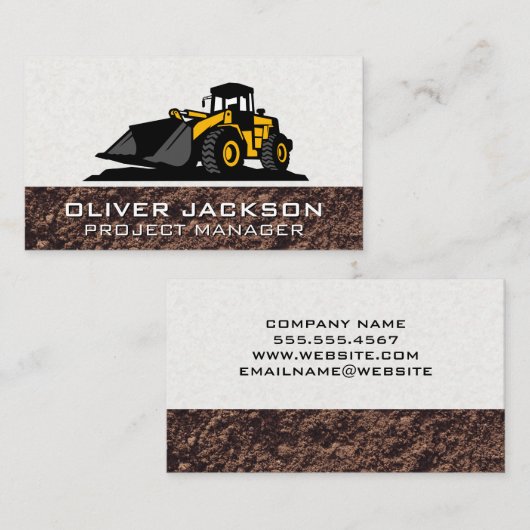 Graafmachine Bouwvoertuig | Machinerie Visitekaartje (Voorkant / Achterkant)