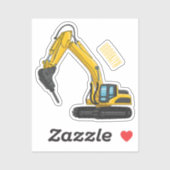 Graafmachine cartoon illustratie sticker (Vel)