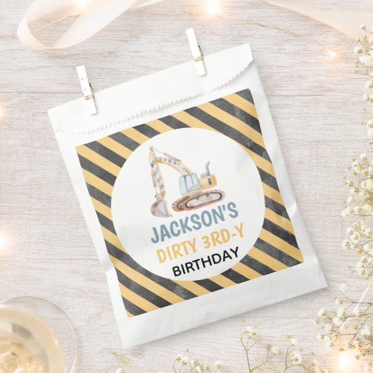 Graafmachine Gele Bouw Vuile 3rdy Bedankzakje (Geknipt)