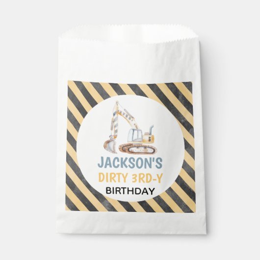 Graafmachine Gele Bouw Vuile 3rdy Bedankzakje (Voorkant)